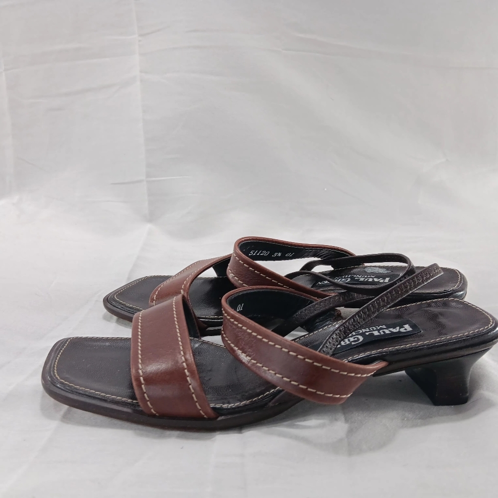 Vintage Paul Green Munchen Sandals Women Size 6 Brown Leather Classic Old Money - Picture 4 of 16